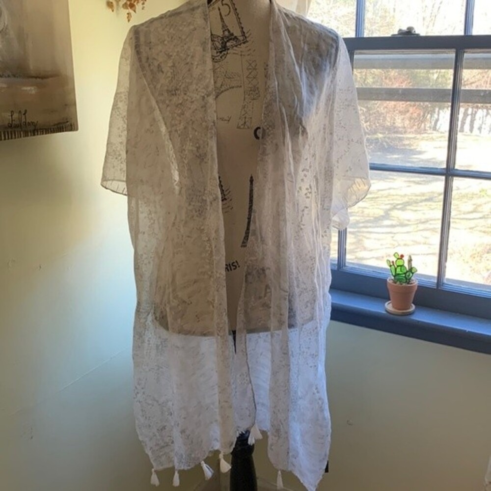 Snake Print Tassel Sheer Duster XL